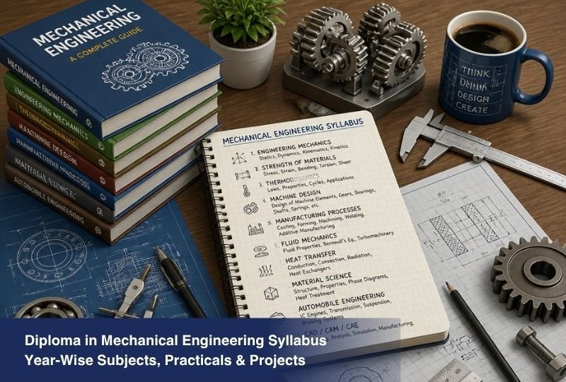 Diploma in Mechanical Engineering Syllabus: Year-Wise Subjects, Practicals & Projects